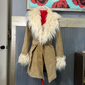Show Me Your Mumu Coat with Fur Trim - Small